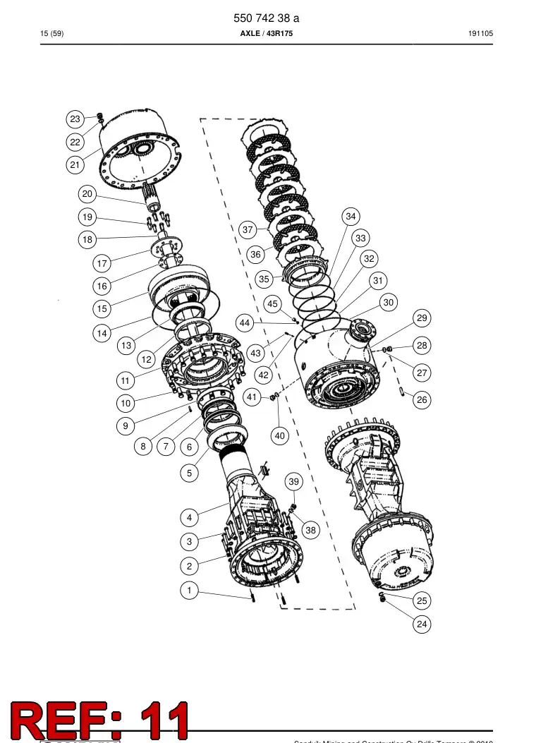 61508938 615 089 38 Hub Assembly - Sandvik Technical Drawing
