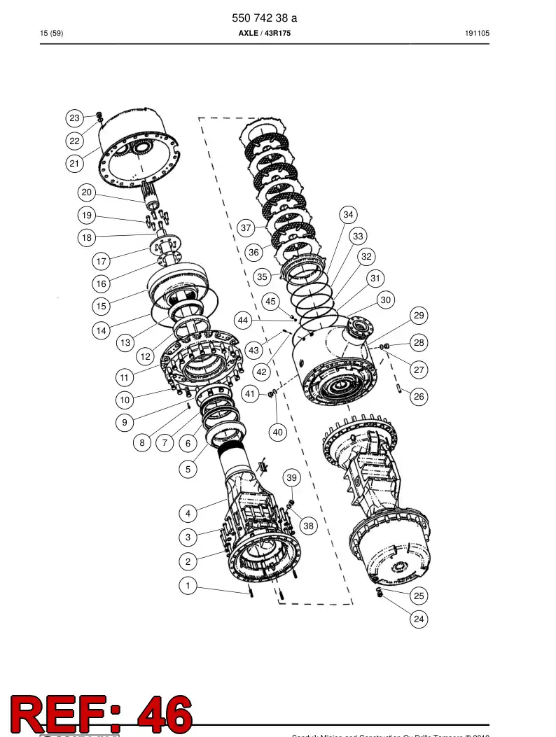 61508964 615 089 64 Hub Assembly - Sandvik Technical Drawing
