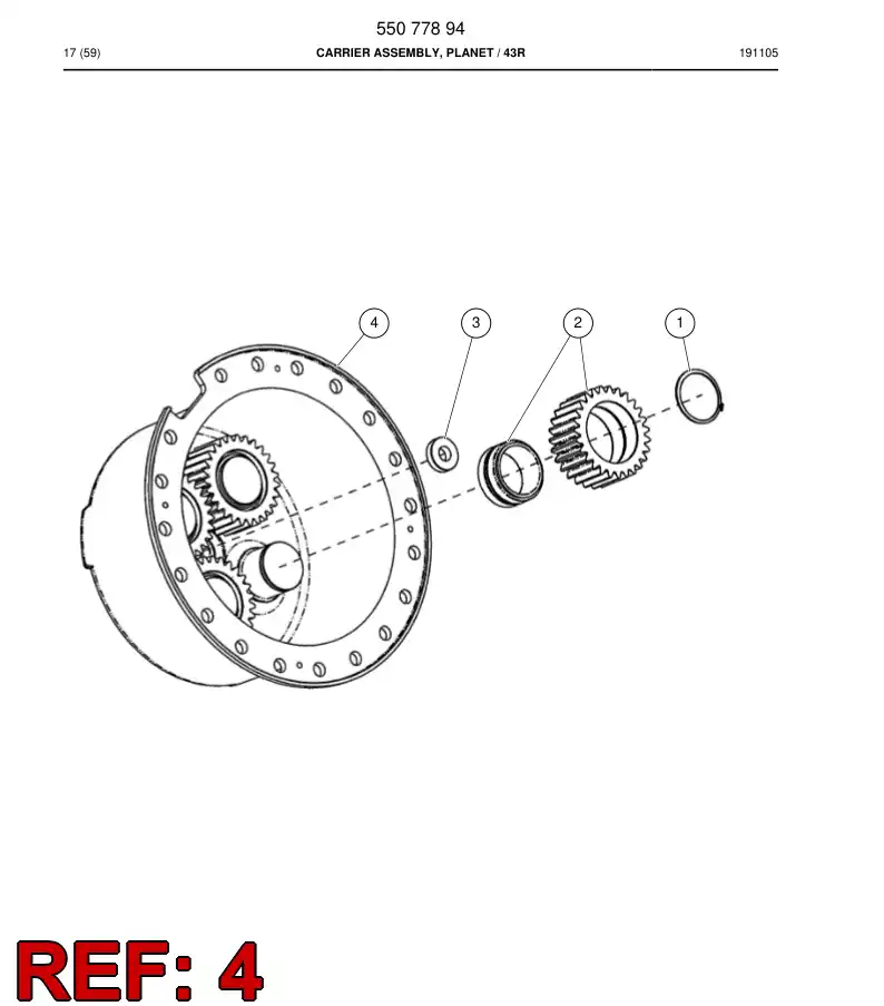 61509014 615 090 14 Planet Carrier - Sandvik Technical Drawing