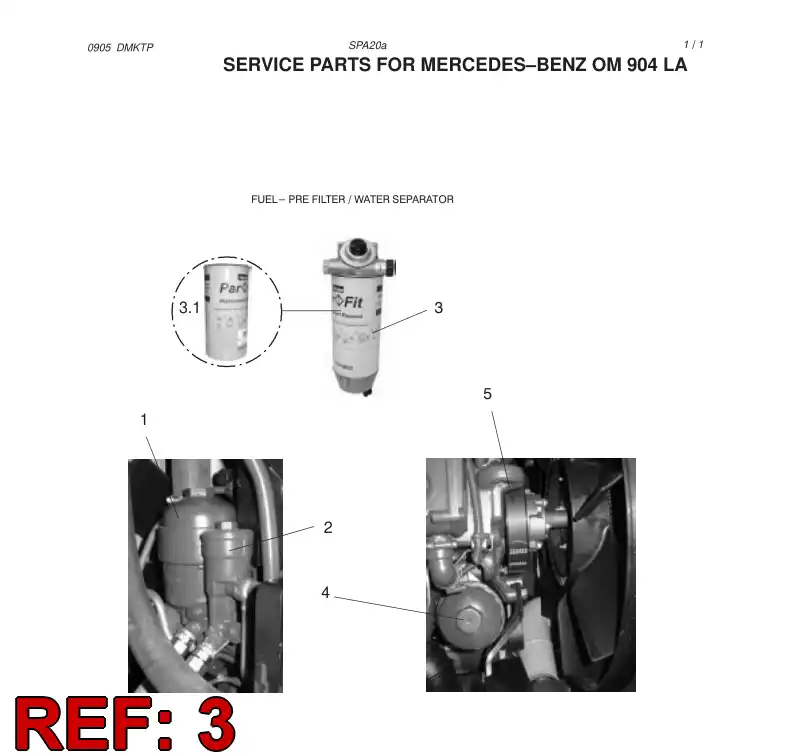 61509576 615 095 76 FUEL- PRE FILTER / WATER SEPARATOR - Sandvik Technical Drawing