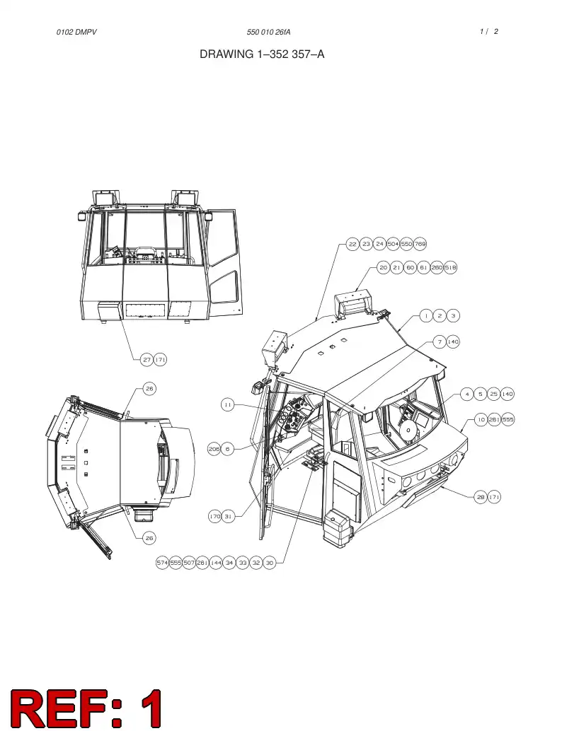 61800069 618 000 69 CABIN L 2000 - Sandvik Technical Drawing