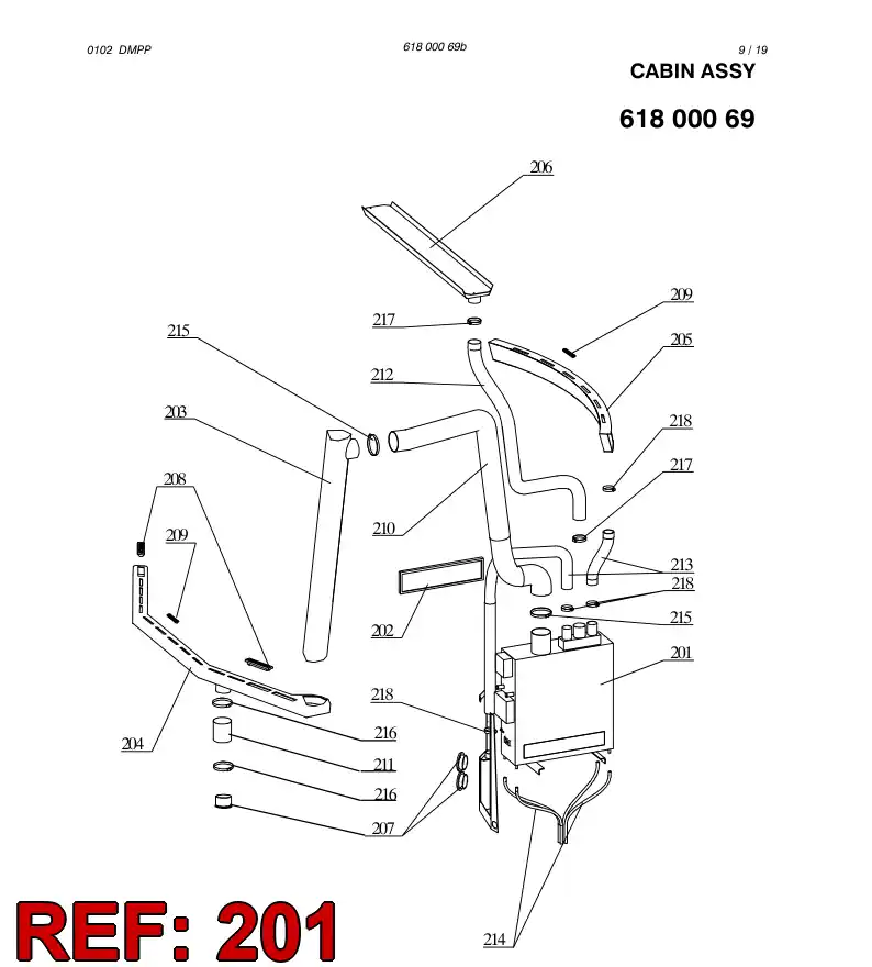 61800349 618 003 49 HEATER - Sandvik Technical Drawing