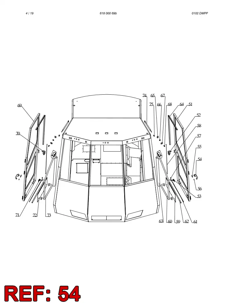 61805269 618 052 69 HANDLE - Sandvik Technical Drawing