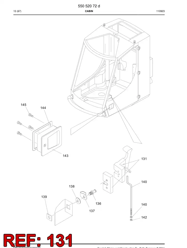 61806709a 618 067 09a Lock - Sandvik Technical Drawing