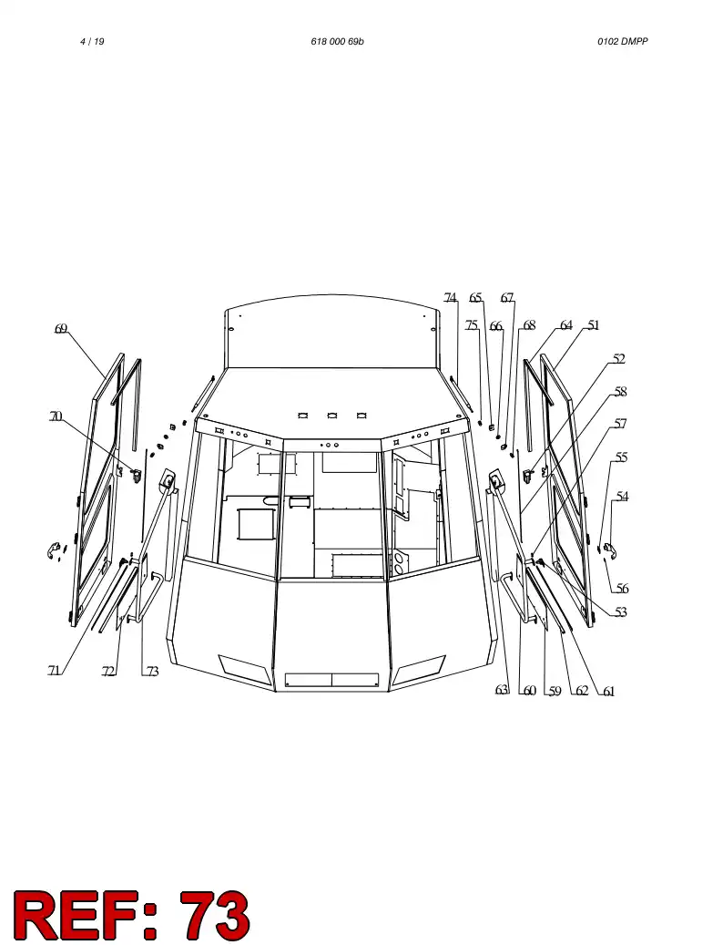 61807029 618 070 29 HANDLE - Sandvik Technical Drawing