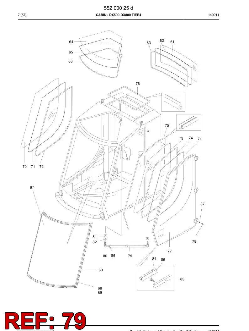 61807159a 618 071 59a Cylinder, Gas - Sandvik Technical Drawing