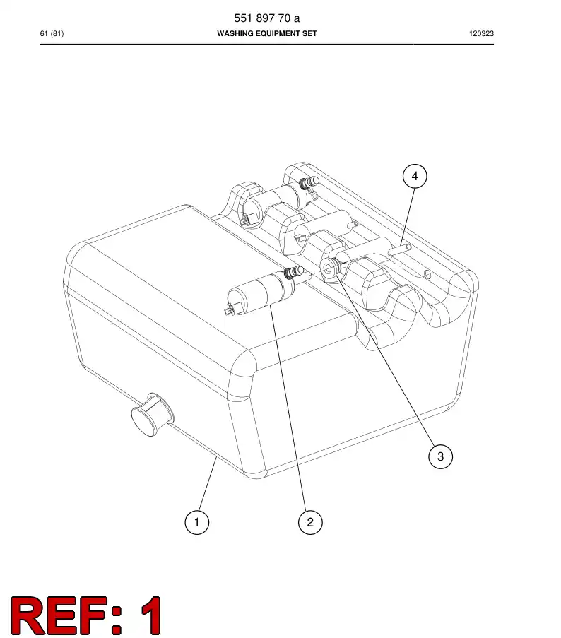 61808729 618 087 29 Washing equipment set - Sandvik Technical Drawing