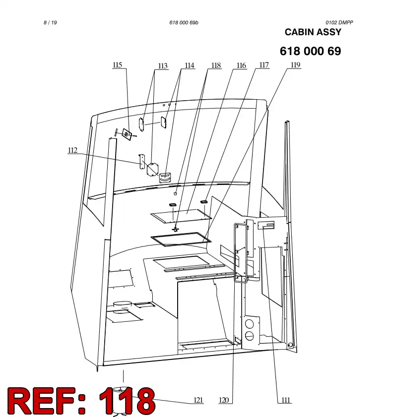 61810939 618 109 39 LATCH - Sandvik Technical Drawing