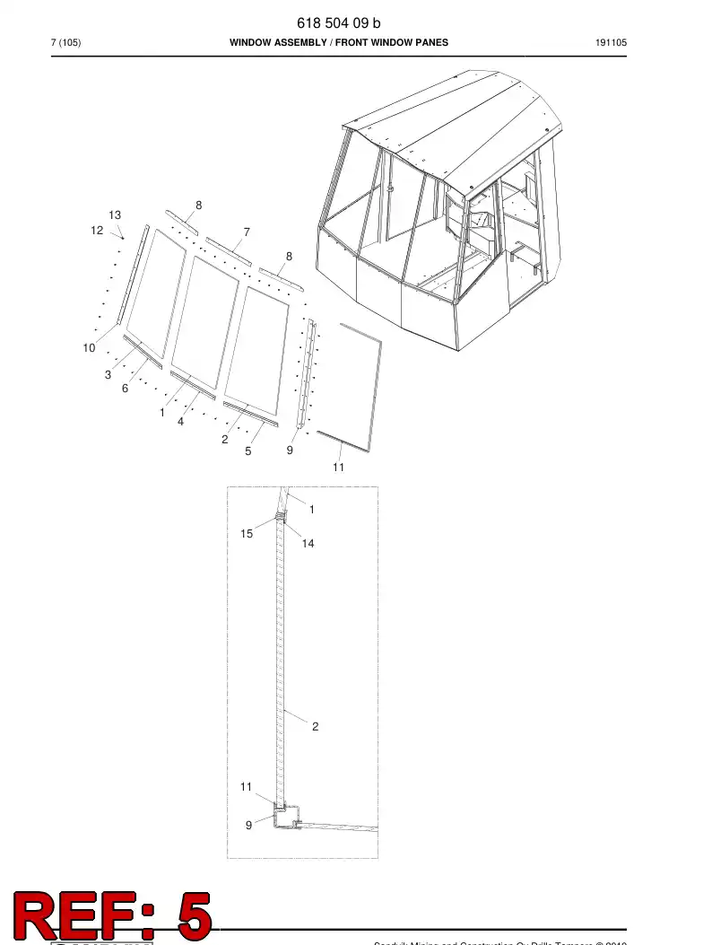 61850949 618 509 49 Slat - Sandvik Technical Drawing