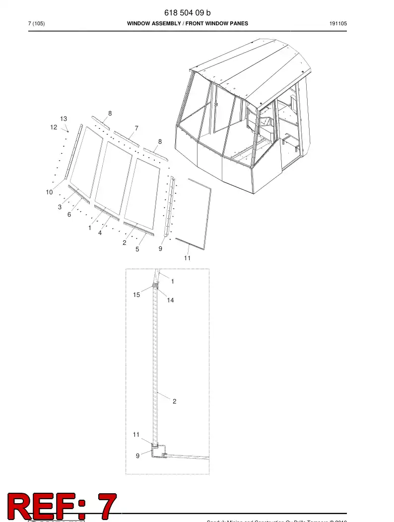 61851139 618 511 39 Slat - Sandvik Technical Drawing