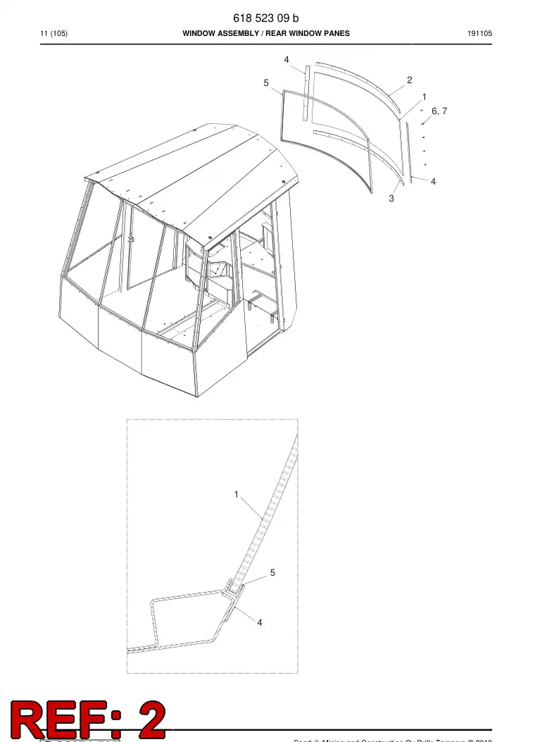 61852559 618 525 59 Slat - Sandvik Technical Drawing