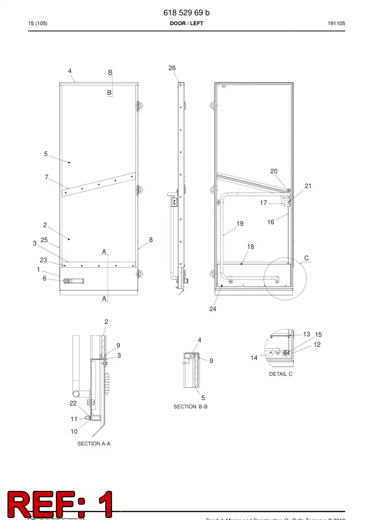 61853029 618 530 29 Welding assembly - Sandvik Technical Drawing