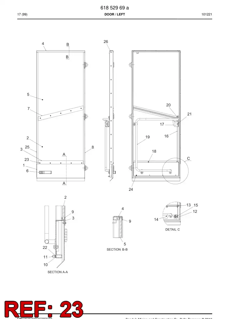 61854609 618 546 09 Screw, Collar - Sandvik Technical Drawing