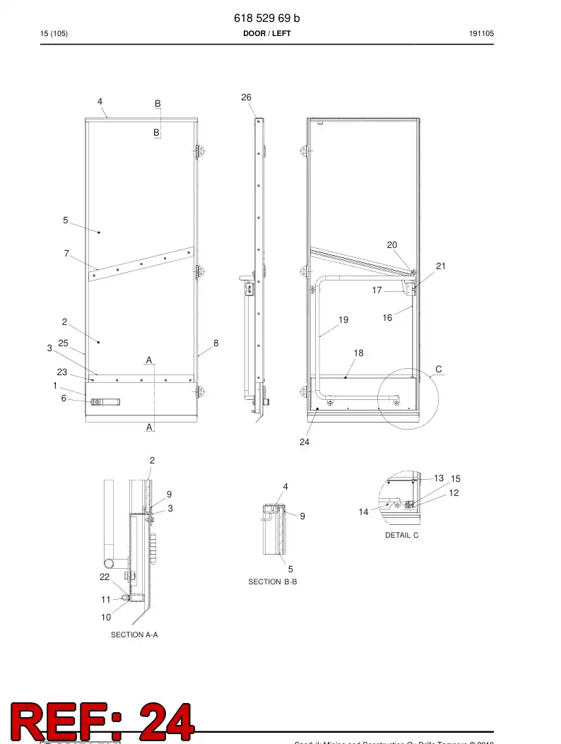61854729 618 547 29 Screw - Sandvik Technical Drawing