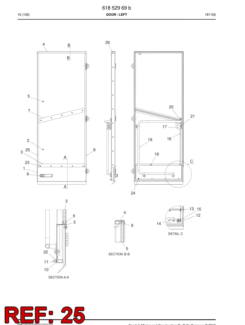 61854859 618 548 59 Slat - Sandvik Technical Drawing