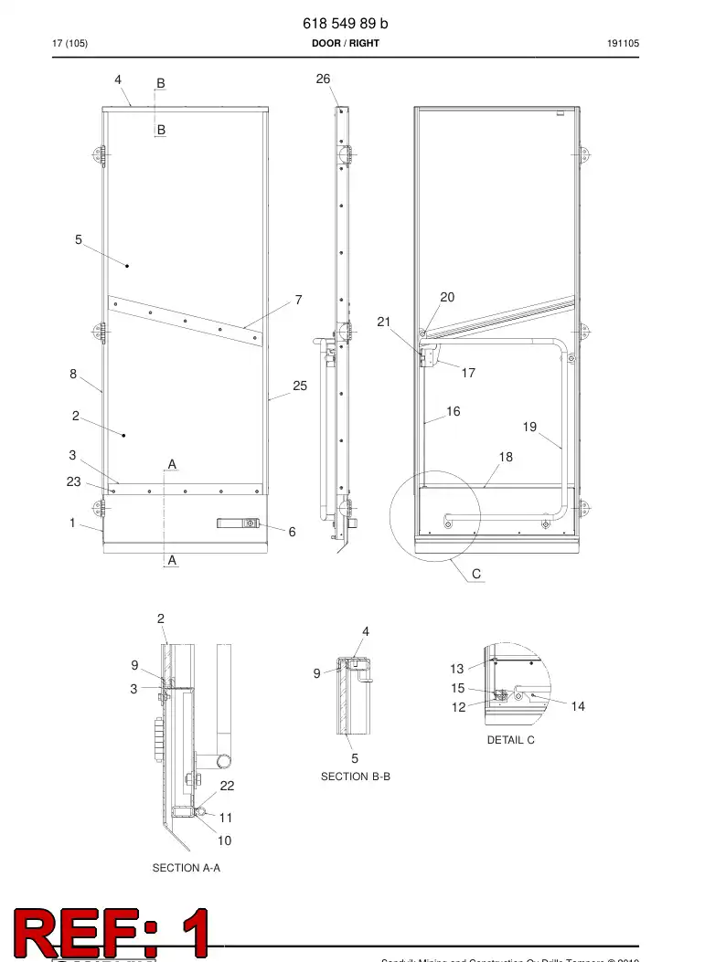 61855049 618 550 49 Welding assembly - Sandvik Technical Drawing