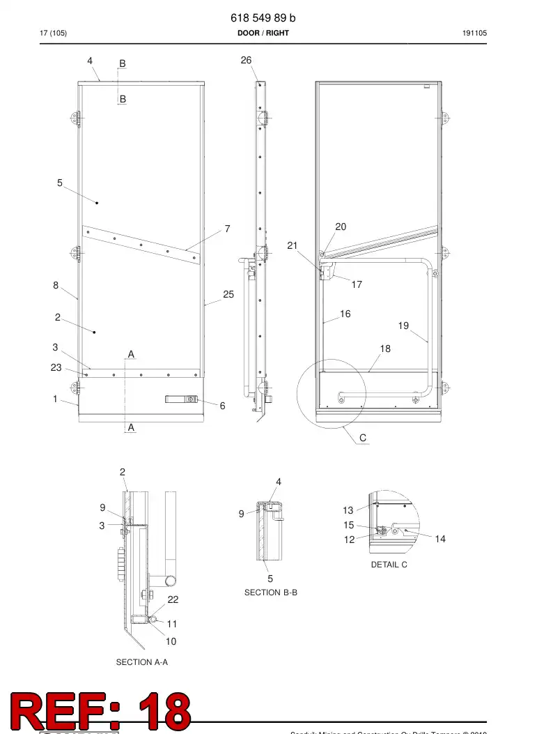 61855329 618 553 29 Plate - Sandvik Technical Drawing