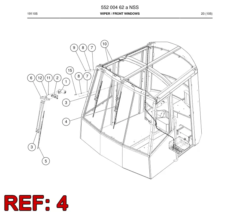 61856189 618 561 89 Arm, Wiper - Sandvik Technical Drawing