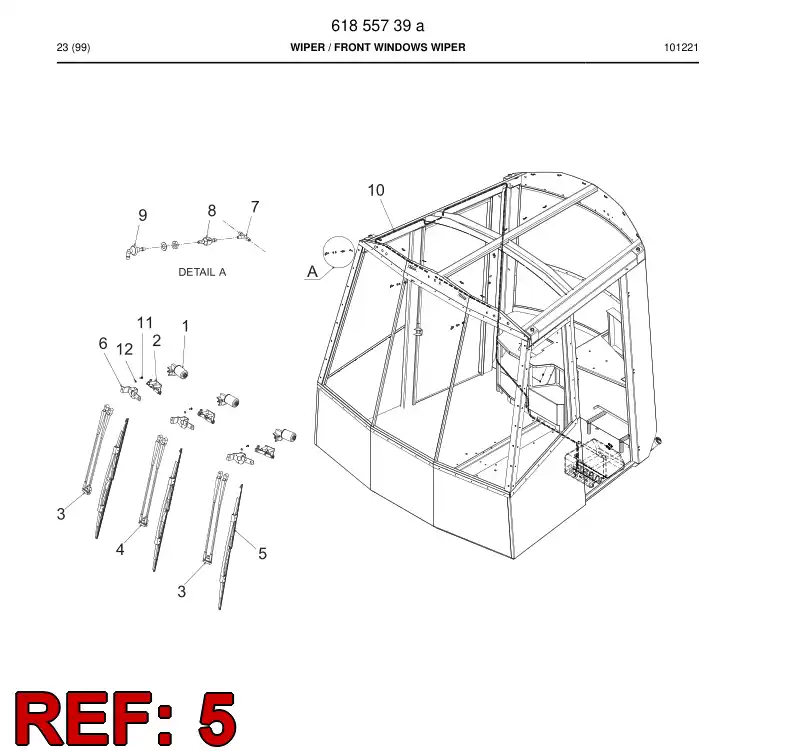 61856209 618 562 09 Wiper blade - Sandvik Technical Drawing