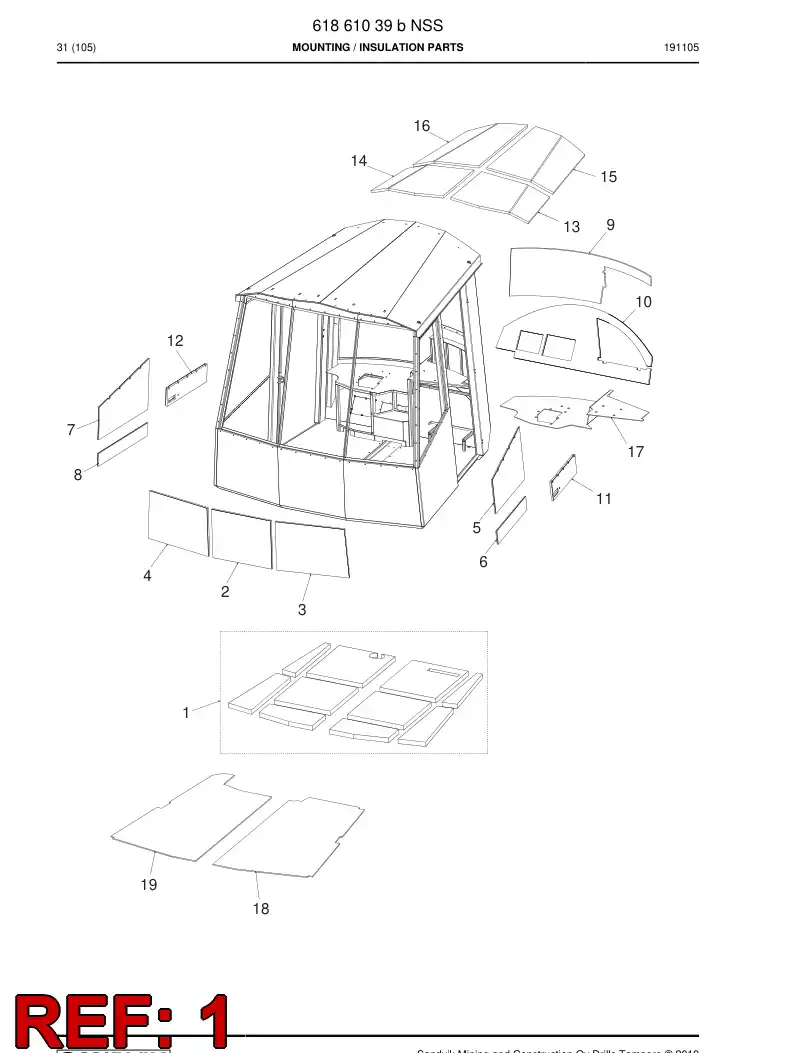 61861169 618 611 69 Mounting - Sandvik Technical Drawing