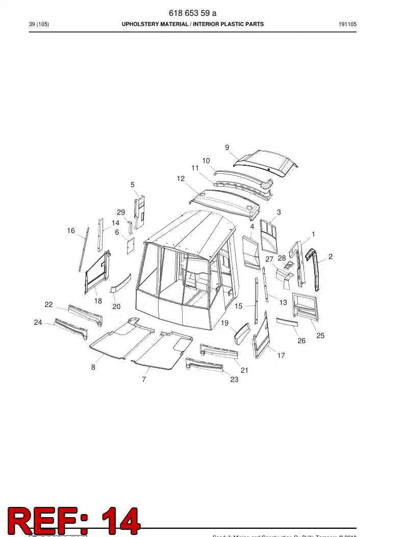 61866779 618 667 79 Plate, Lining - Sandvik Technical Drawing