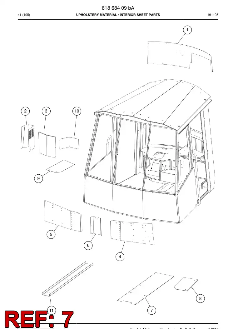 61869269 618 692 69 Plate, Cover - Sandvik Technical Drawing
