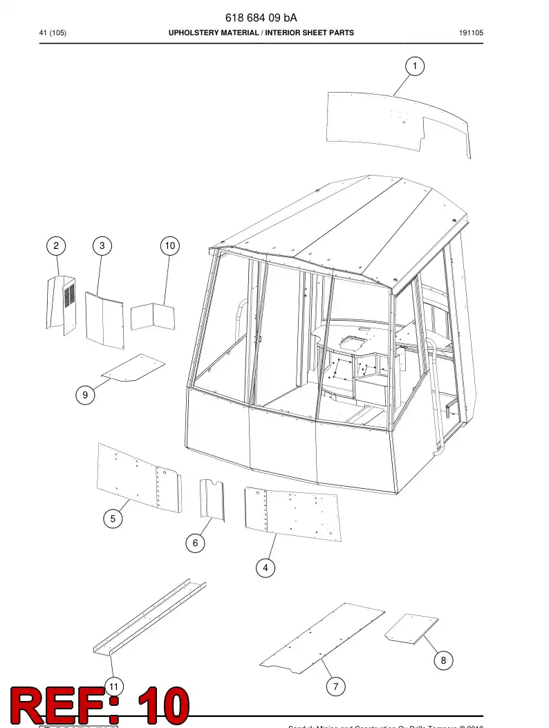 61869549 618 695 49 Plate, Cover - Sandvik Technical Drawing
