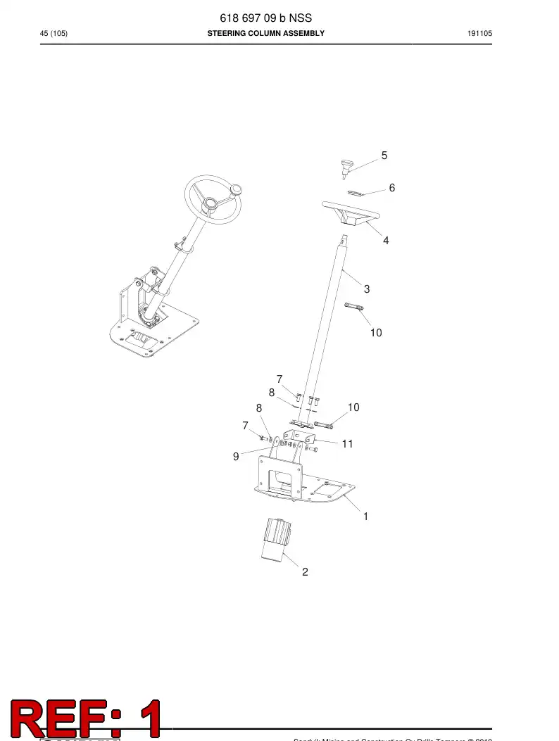 61869829 618 698 29 Plate, Base - Sandvik Technical Drawing