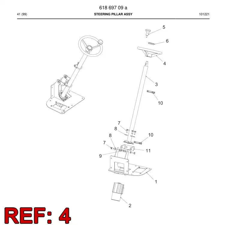 61870059 618 700 59 Wheel, Steering - Sandvik Technical Drawing