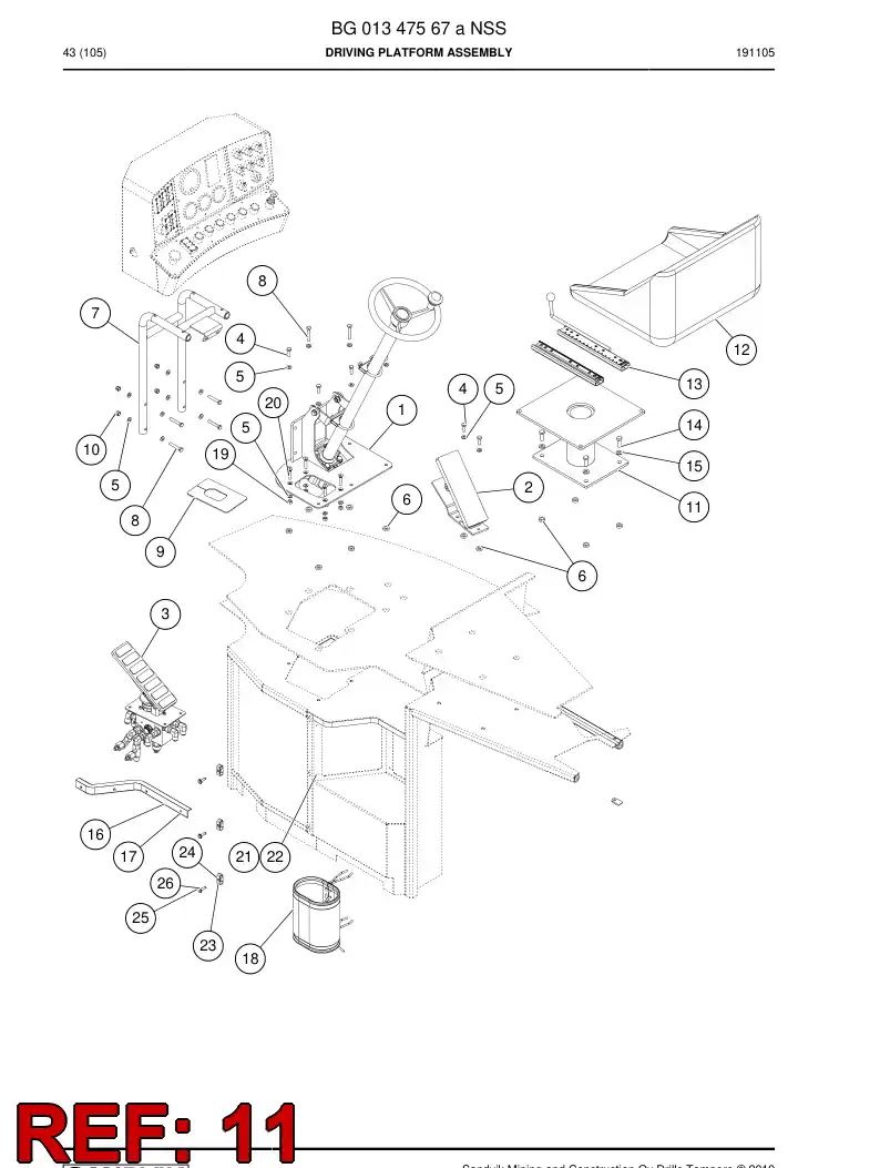 61870909 618 709 09 Pedestal - Sandvik Technical Drawing