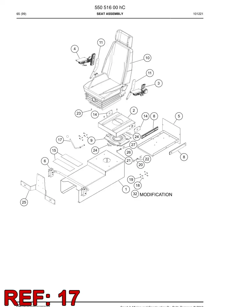 61876679 618 766 79 Lever - Sandvik Technical Drawing