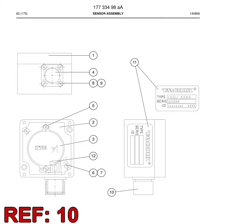 63401780 634 017 80 PLUG - Sandvik Technical Drawing