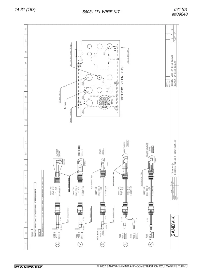 64105053 641 050 53 Connector - Sandvik Technical Drawing