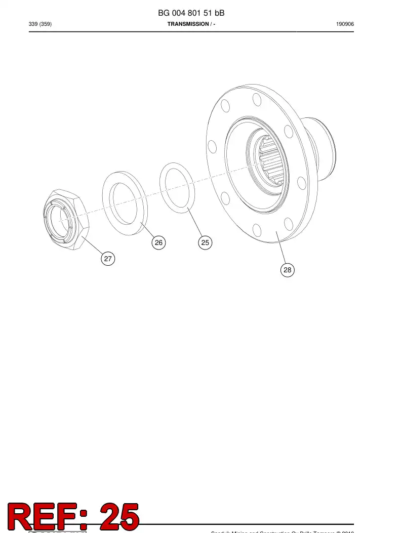 64401564 644 015 64 O-Ring - Sandvik Technical Drawing