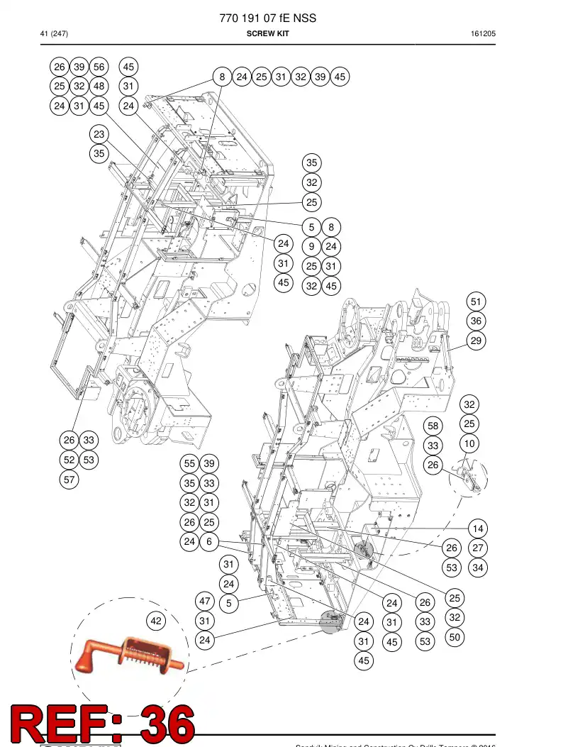 67007052 670 070 52 Hexagon nut - Sandvik Technical Drawing