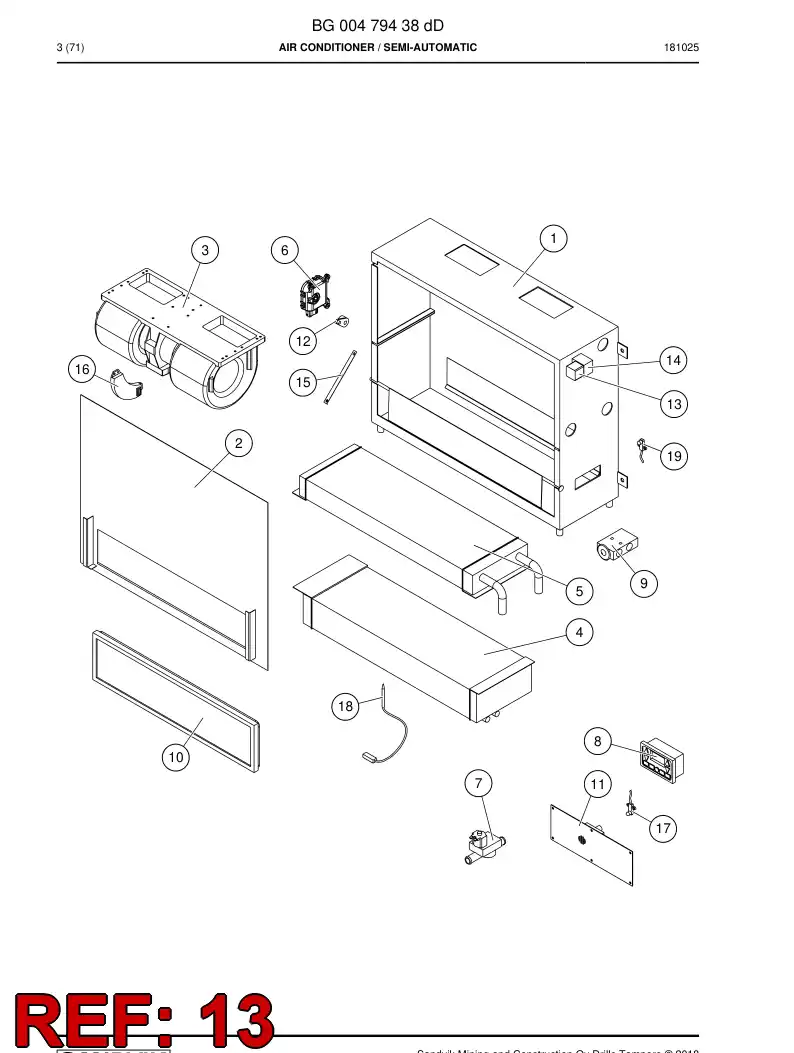 67011159a 670 111 59a Bracket - Sandvik Technical Drawing