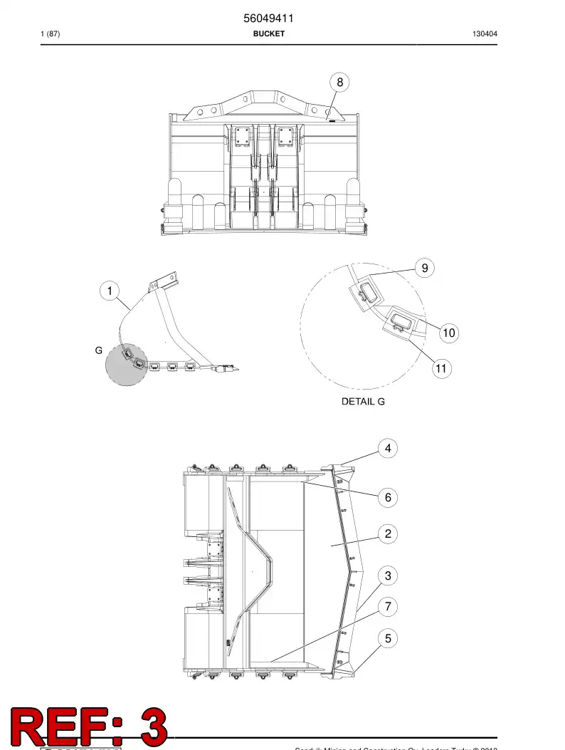 69037844 690 378 44 Wear Piece - Sandvik Technical Drawing