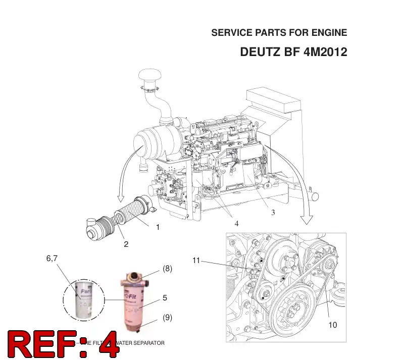 69038400 690 384 00 FUEL FILTER - Sandvik Technical Drawing