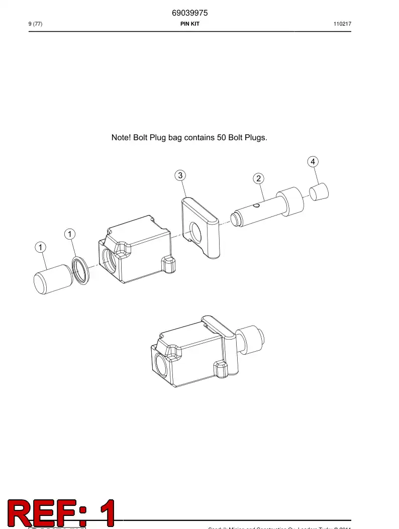 69039976 690 399 76 Repair kit - Sandvik Technical Drawing
