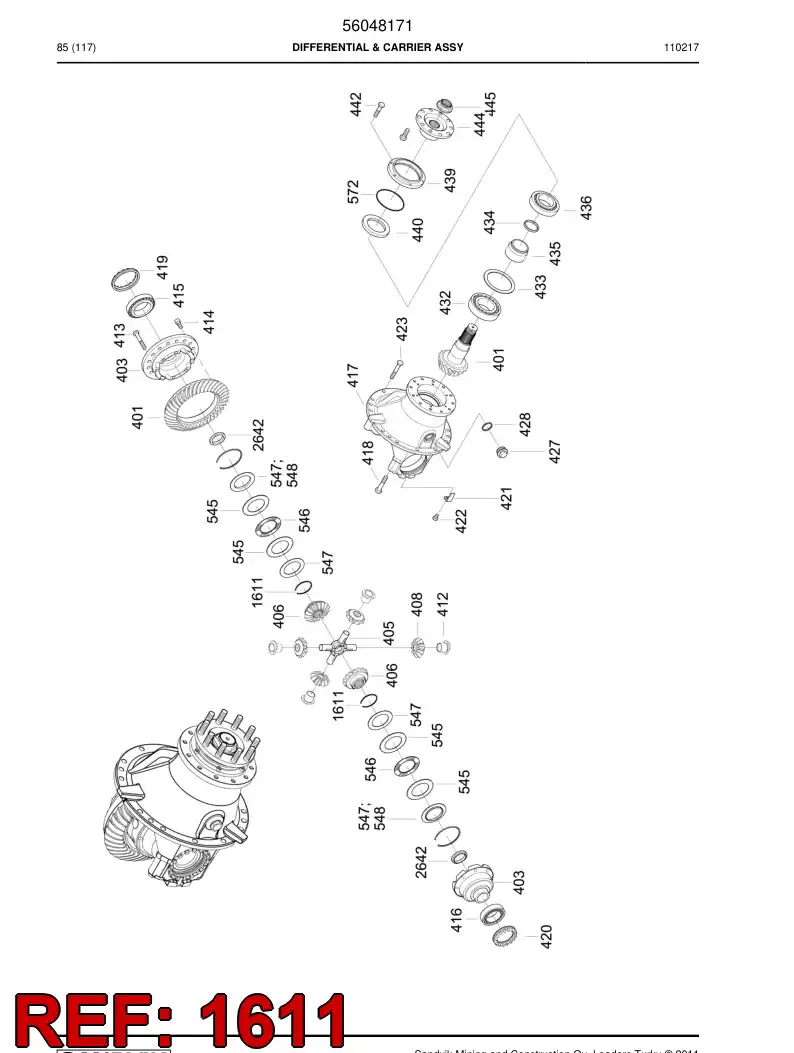 69043213 690 432 13 Circlip - Sandvik Technical Drawing