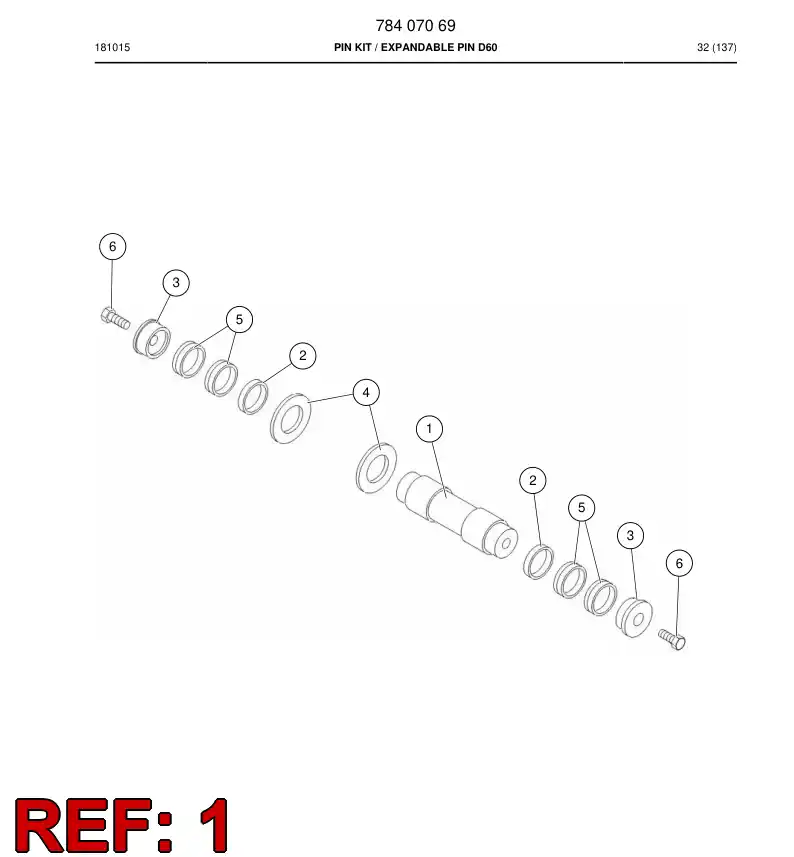 70012272 700 122 72 Pin - Sandvik Technical Drawing