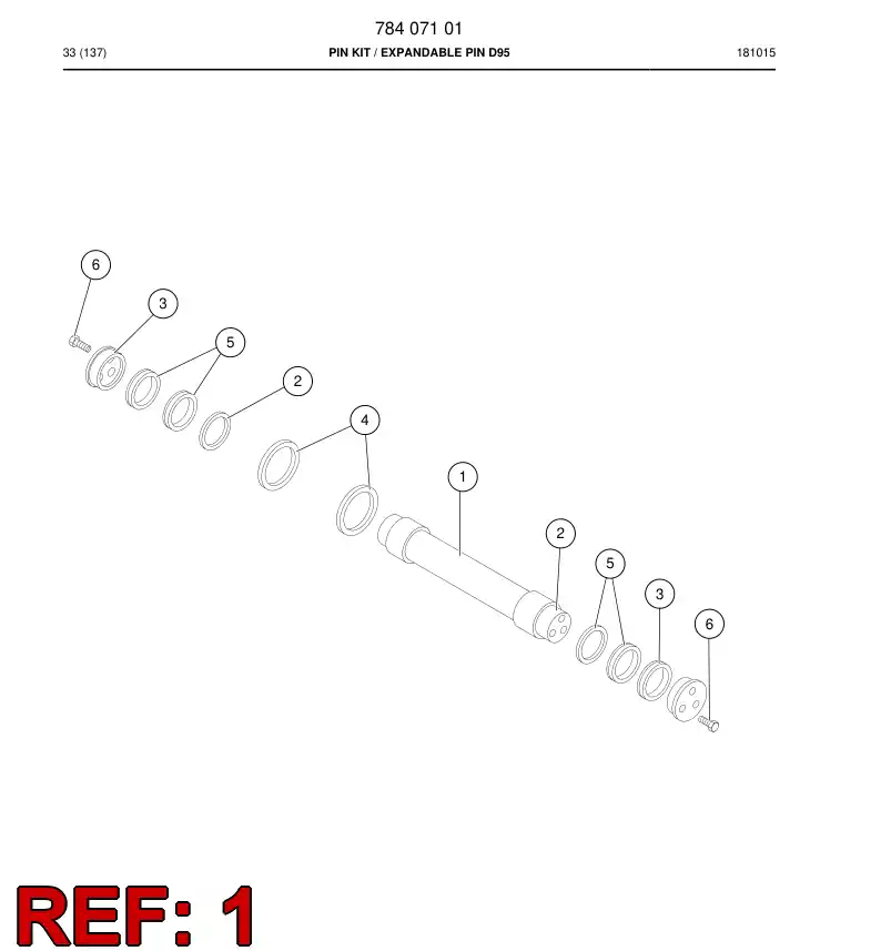 70012299 700 122 99 Pin - Sandvik Technical Drawing