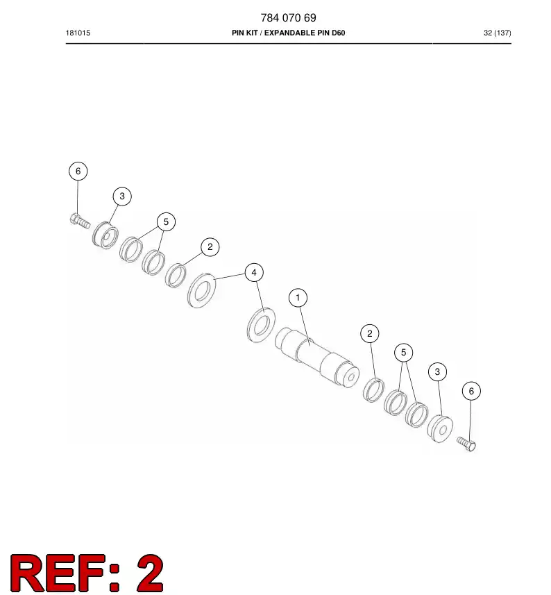 70391147 703 911 47 SPACER - Sandvik Technical Drawing