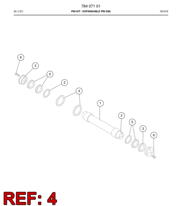 70391155 703 911 55 SPACER - Sandvik Technical Drawing