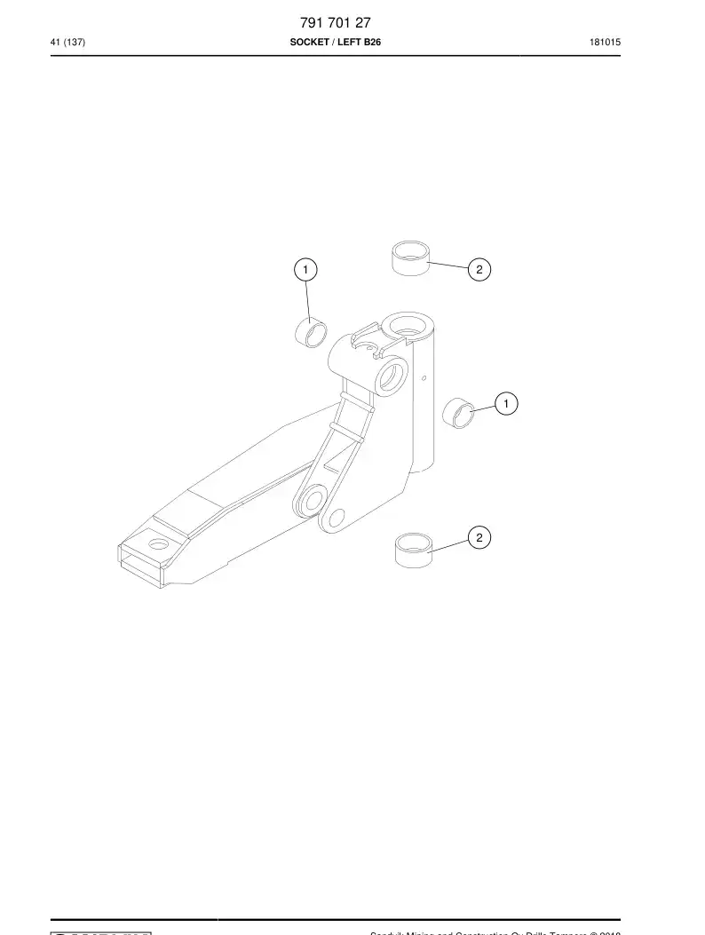 70541310a 705 413 10a Clevis - Sandvik Technical Drawing