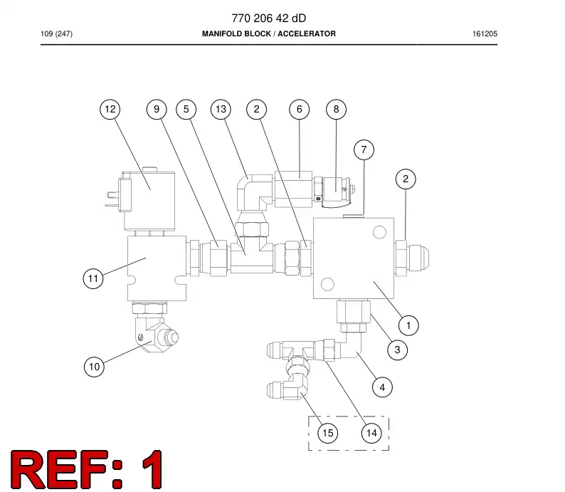 70801049 708 010 49 Manifold Block - Sandvik Technical Drawing