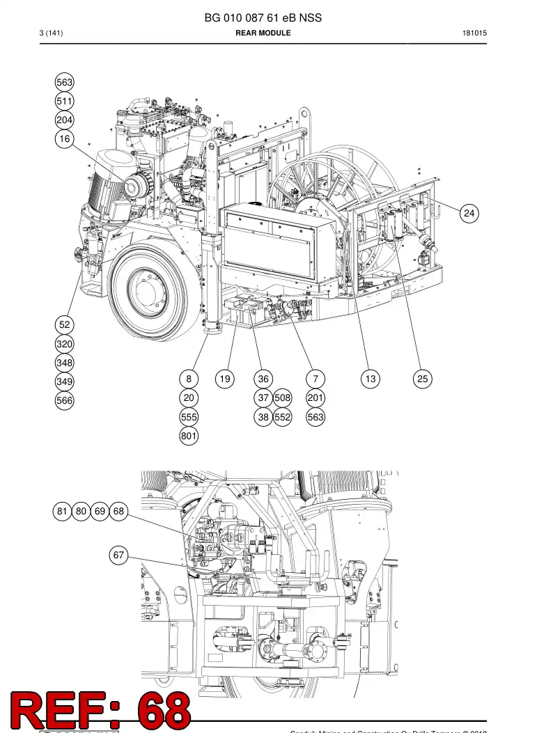 70801253 708 012 53 Adapter, Hydraulic - Sandvik Technical Drawing