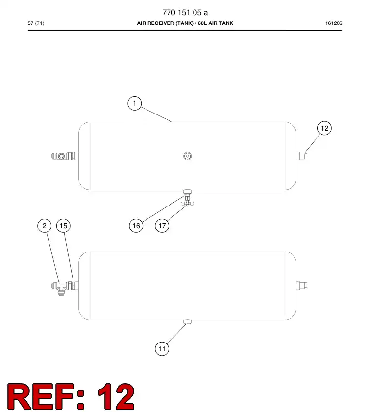 71010158a 710 101 58a Valve, Inlet - Sandvik Technical Drawing