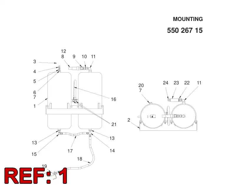 71010351 710 103 51 AIR RECEIVER ASSEMBLY - Sandvik Technical Drawing