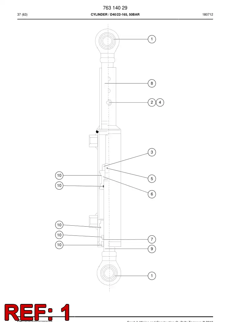 71407420 714 074 20 KNEE SEAL - Sandvik Technical Drawing